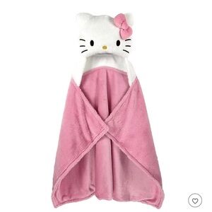 Hello Kitty Pink Plush Hooded Wrap NEW